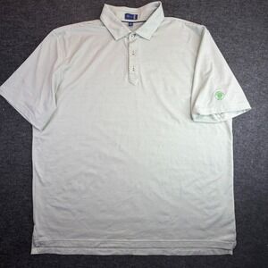 Stitch Golf Polo Mens XXL Green White Striped Performance Ruth Lake Country Club